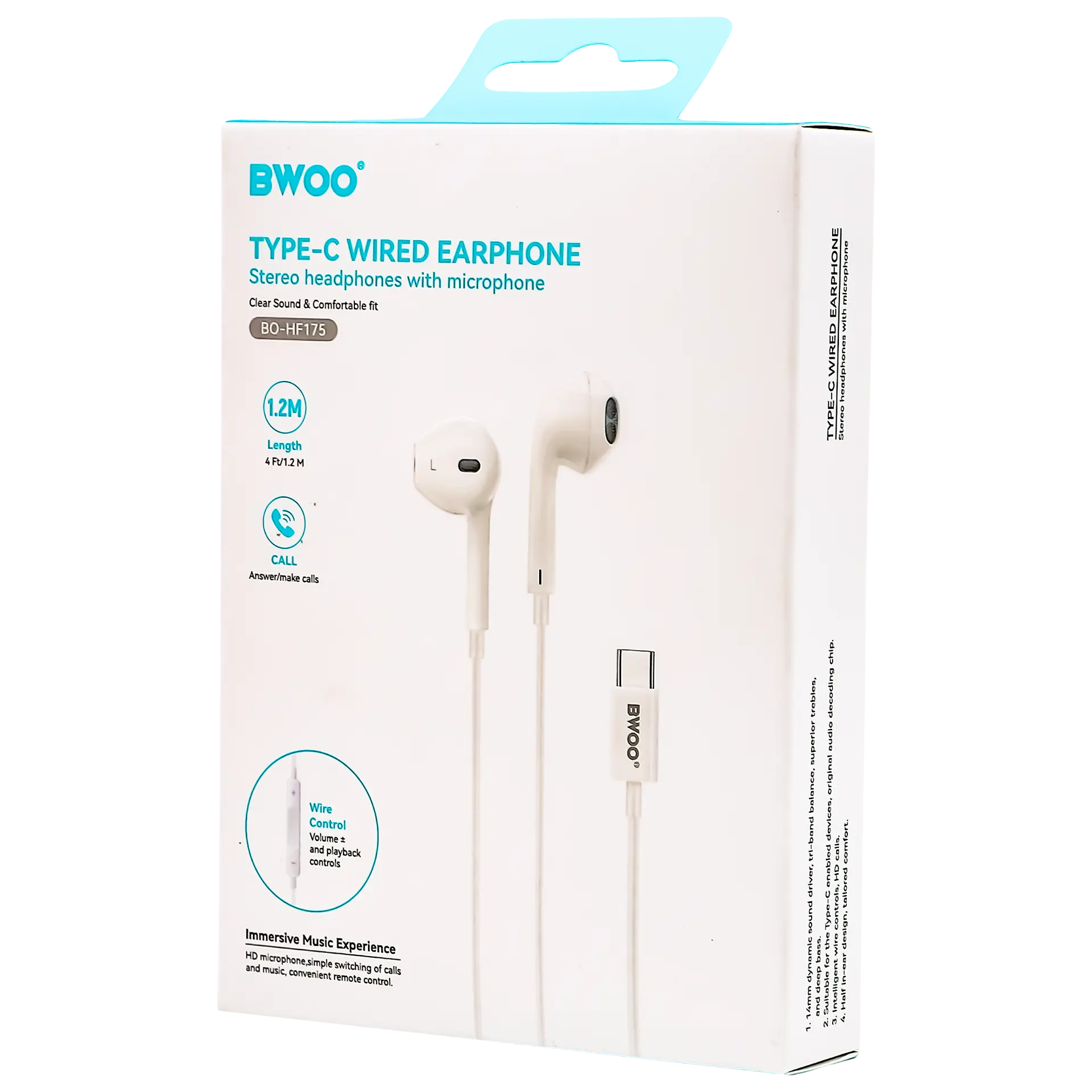 Bwoo Earphones With Usb-C Wired Earbuds - view 2