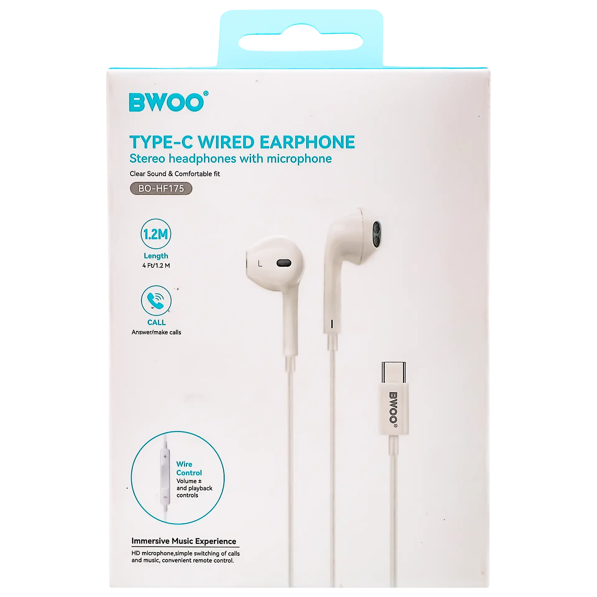 Bwoo Earphones With Usb-C Wired Earbuds - view 3
