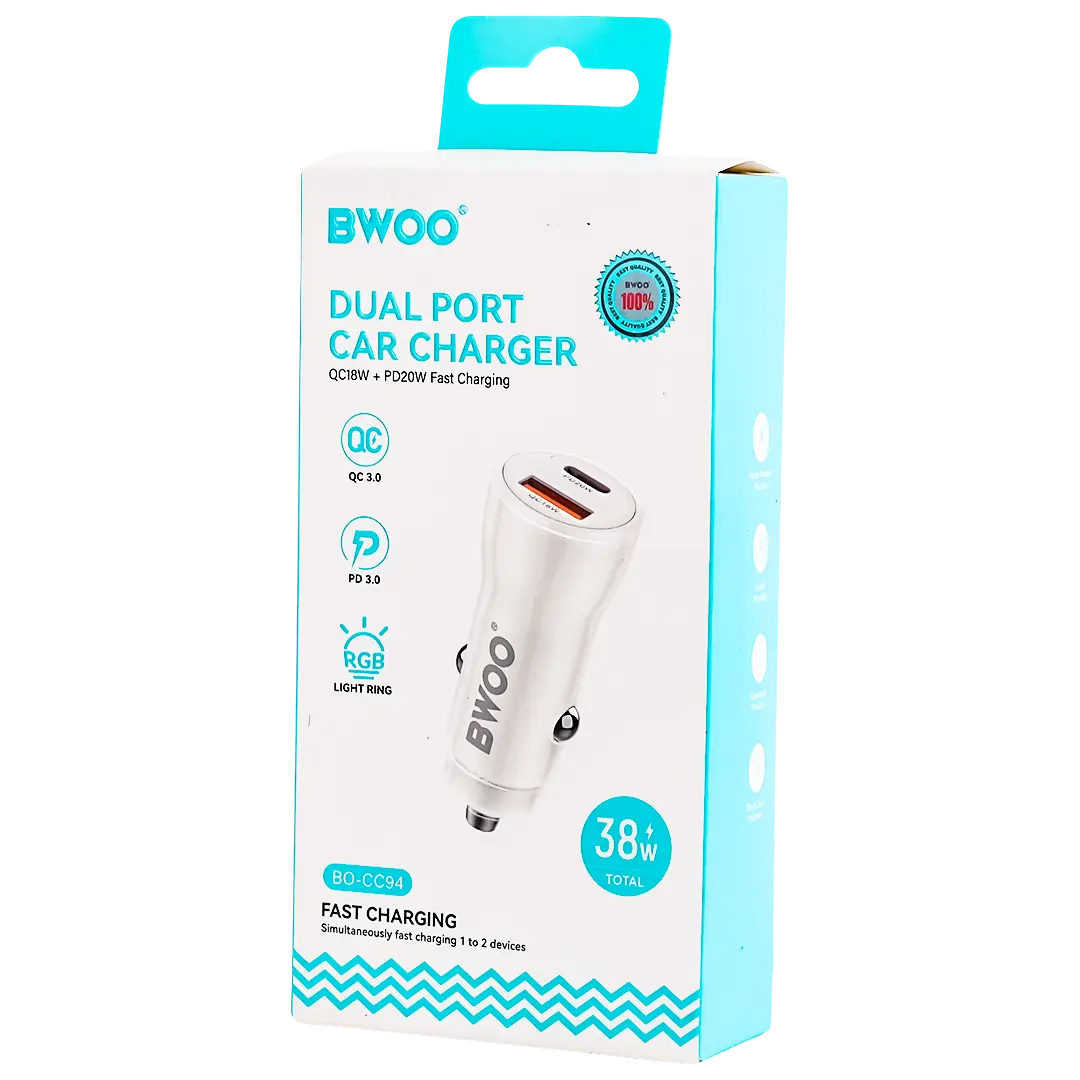 Bwoo Car Charger Fast Charging Pd38 W Dual Port Usb C - view 2