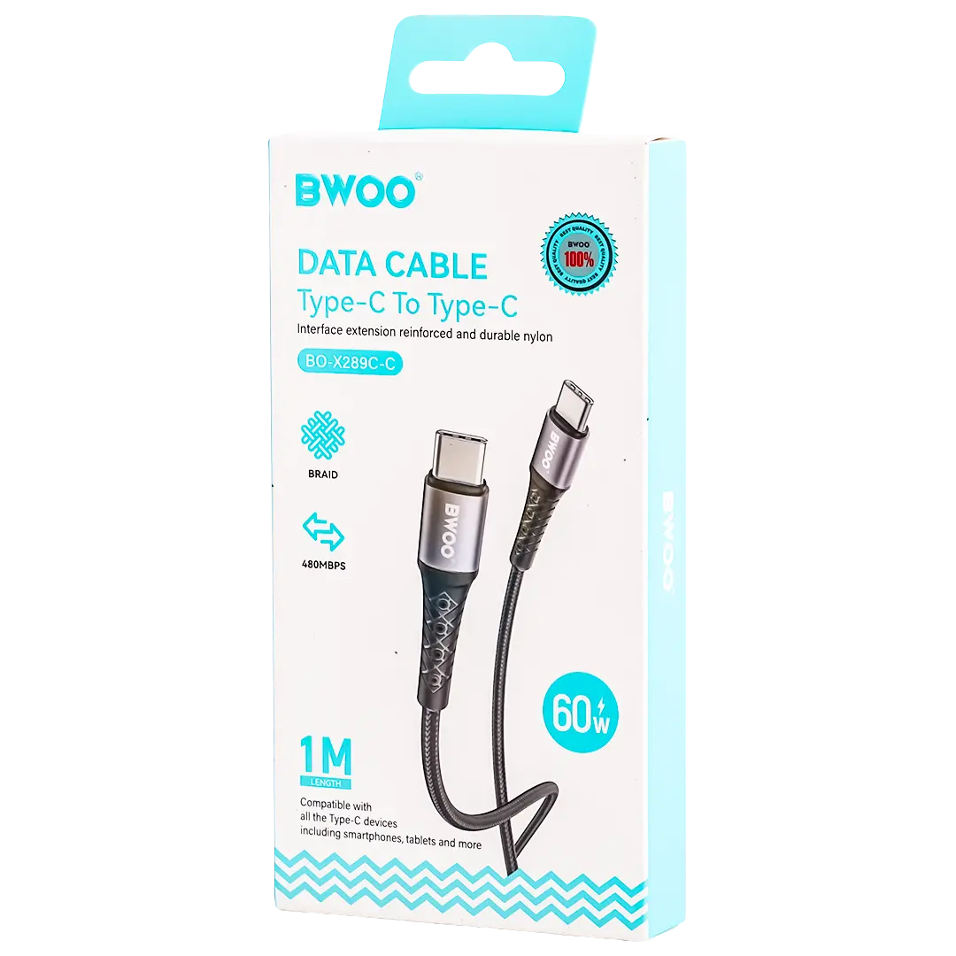 BWOO USB C to C Cable 1M Braided 60 W - view 2