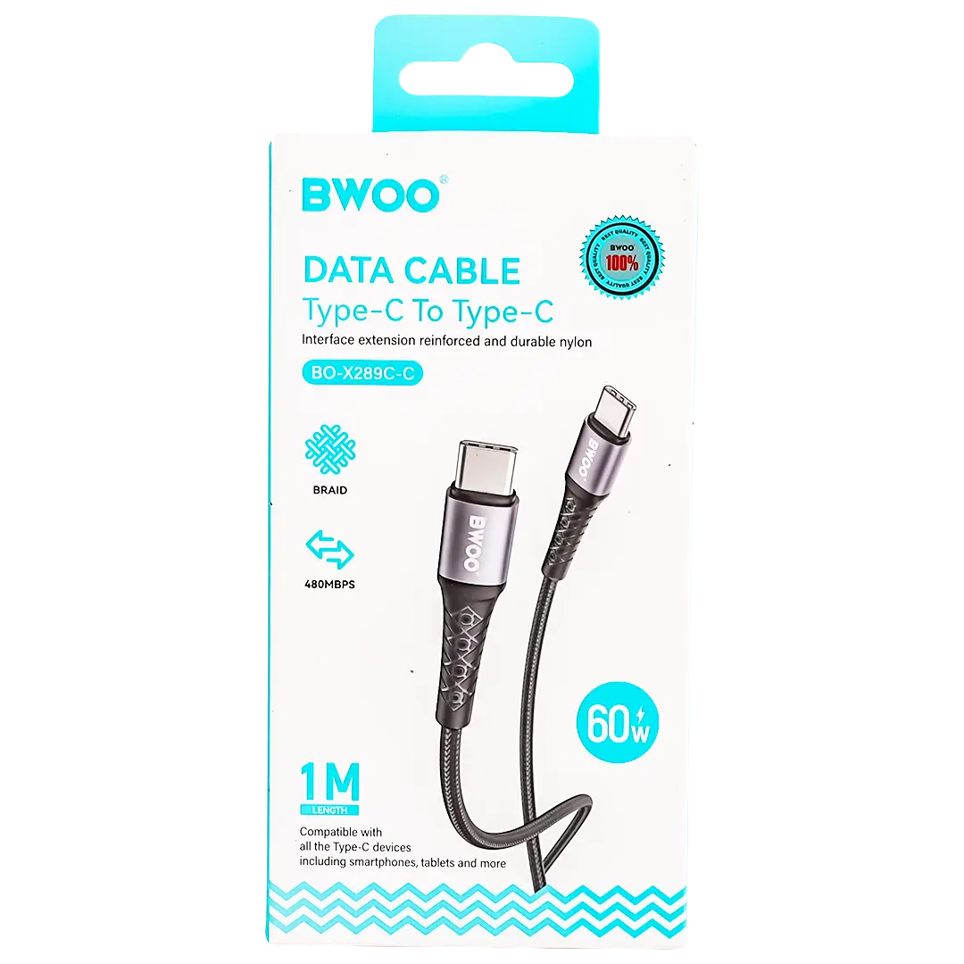 BWOO USB C to C Cable 1M Braided 60 W - view 3