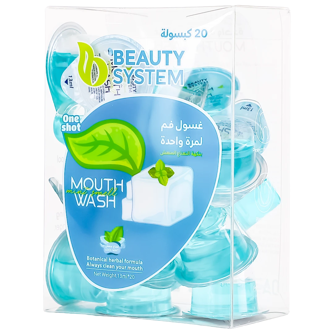 Beauty System Mouthwash Capsules Refreshing Mint Flavor 13 ml 20 pcs