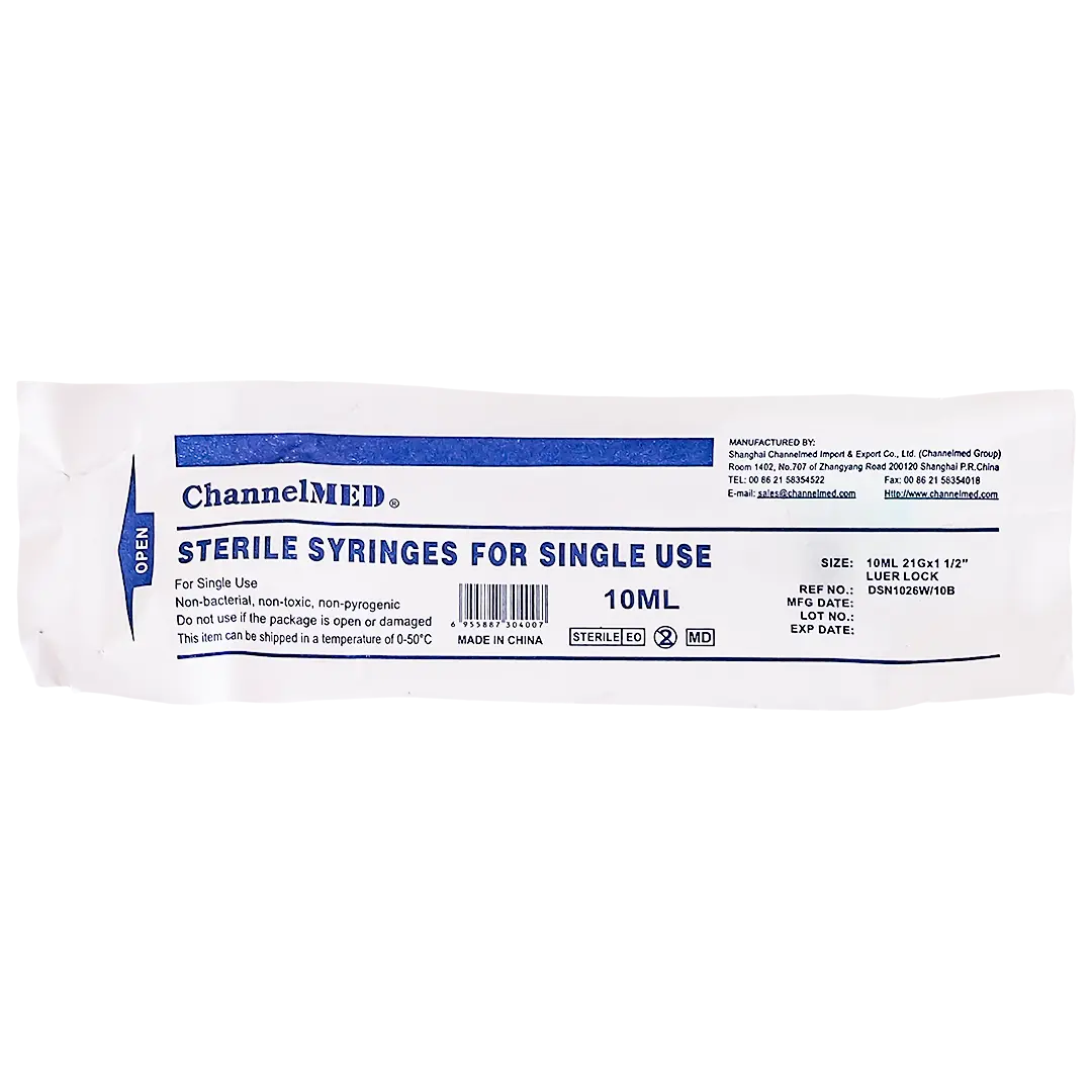 Channelmed Disposable Syringe Luer Lock 10Ml With Needle 21Gx1 1/2" - view 2