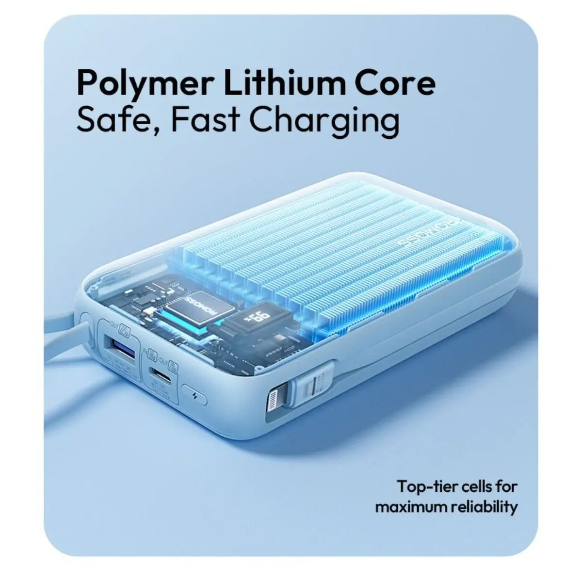 Romoss Power Bank 20000 mAh With 2 Built In Cables And Digital Screen - view 8