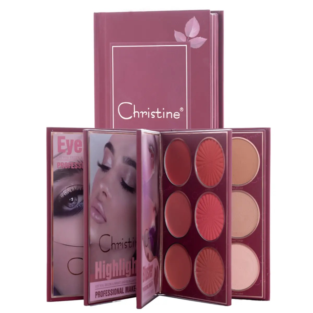 Christine 4 In 1 Palette Notebook Shape Eye Shadow - Highlighter - Blush - Contour - view 5