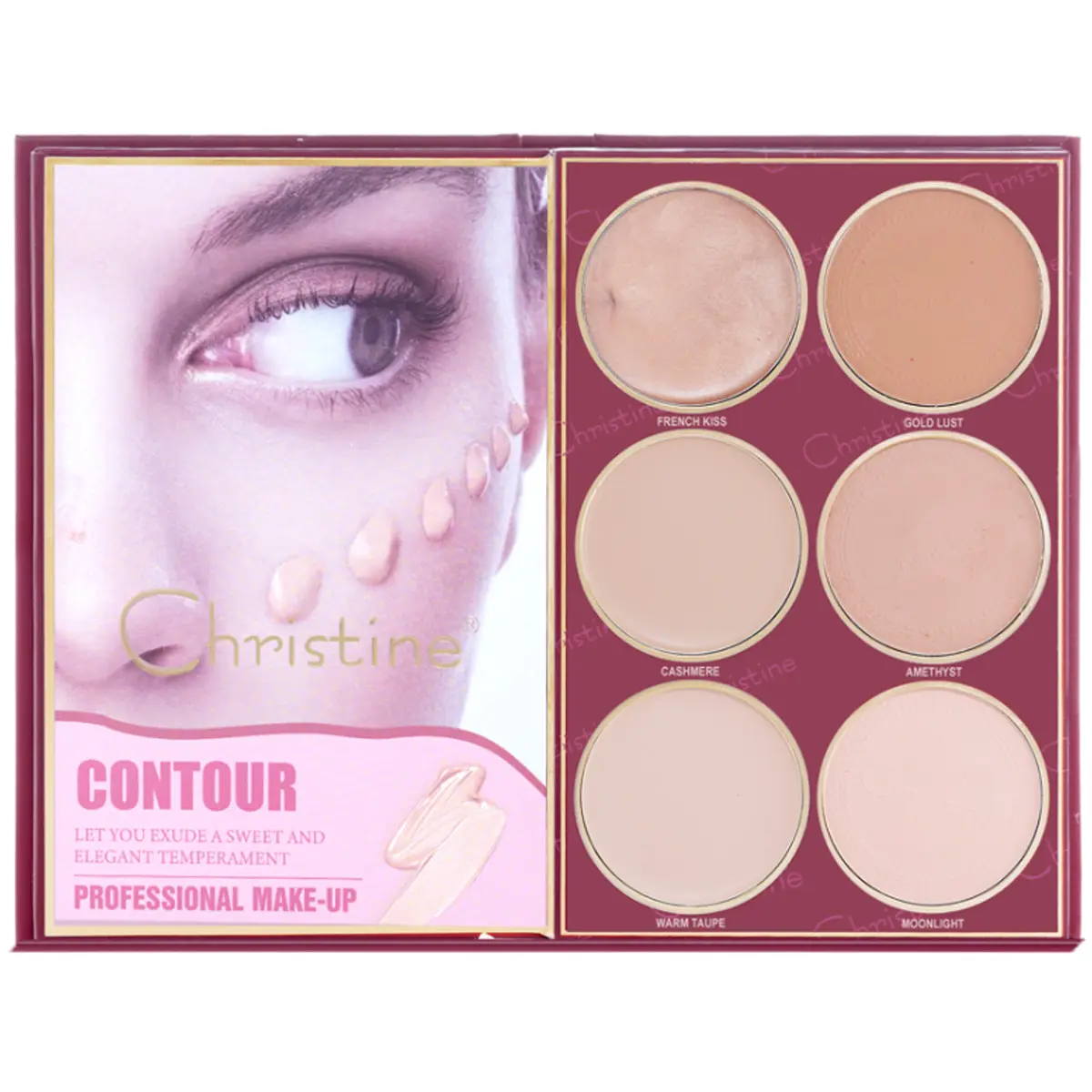 Christine 4 In 1 Palette Notebook Shape Eye Shadow - Highlighter - Blush - Contour - view 3