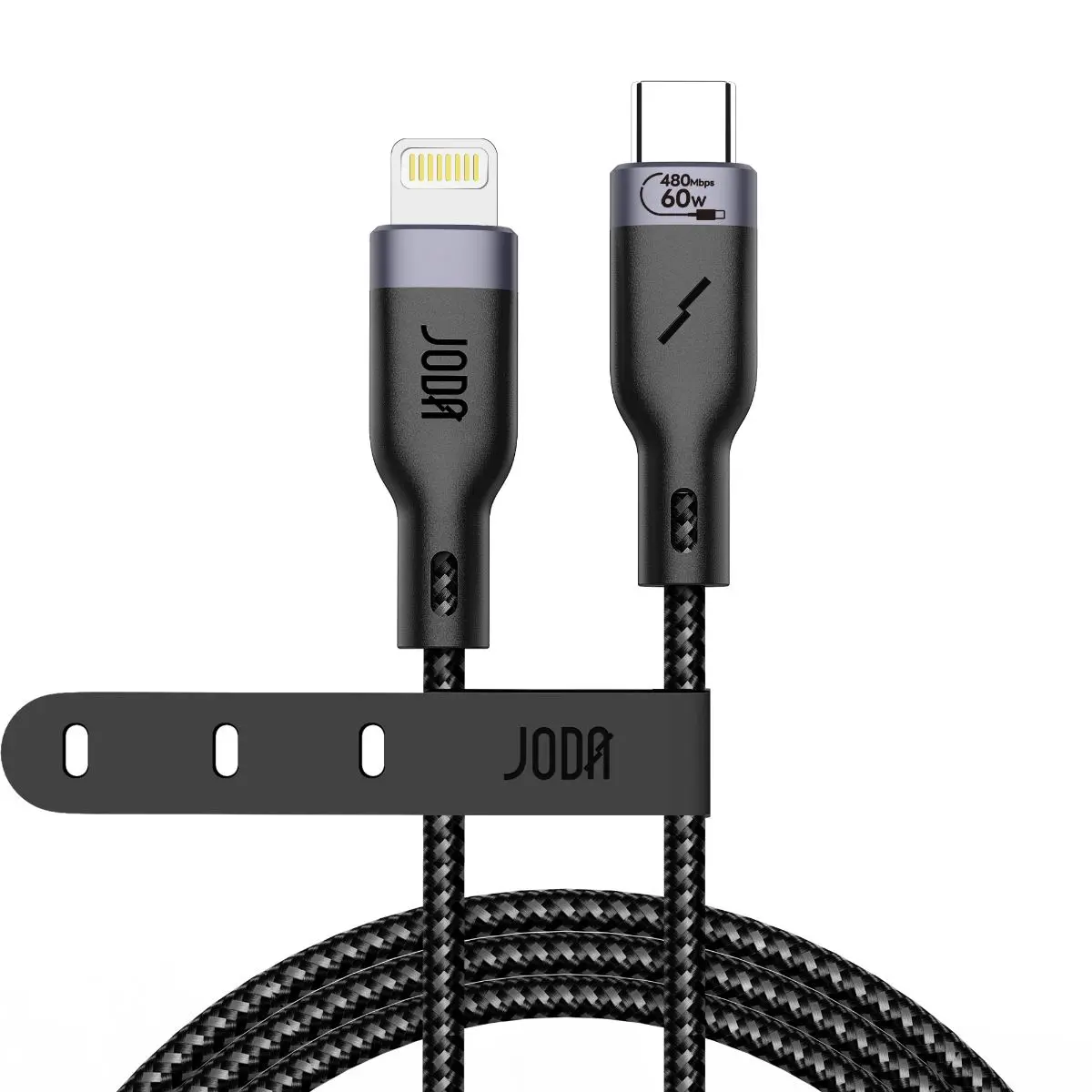 Joda Cable Typec To Lightning Nylon Braided  Black 60W  1M - view 1