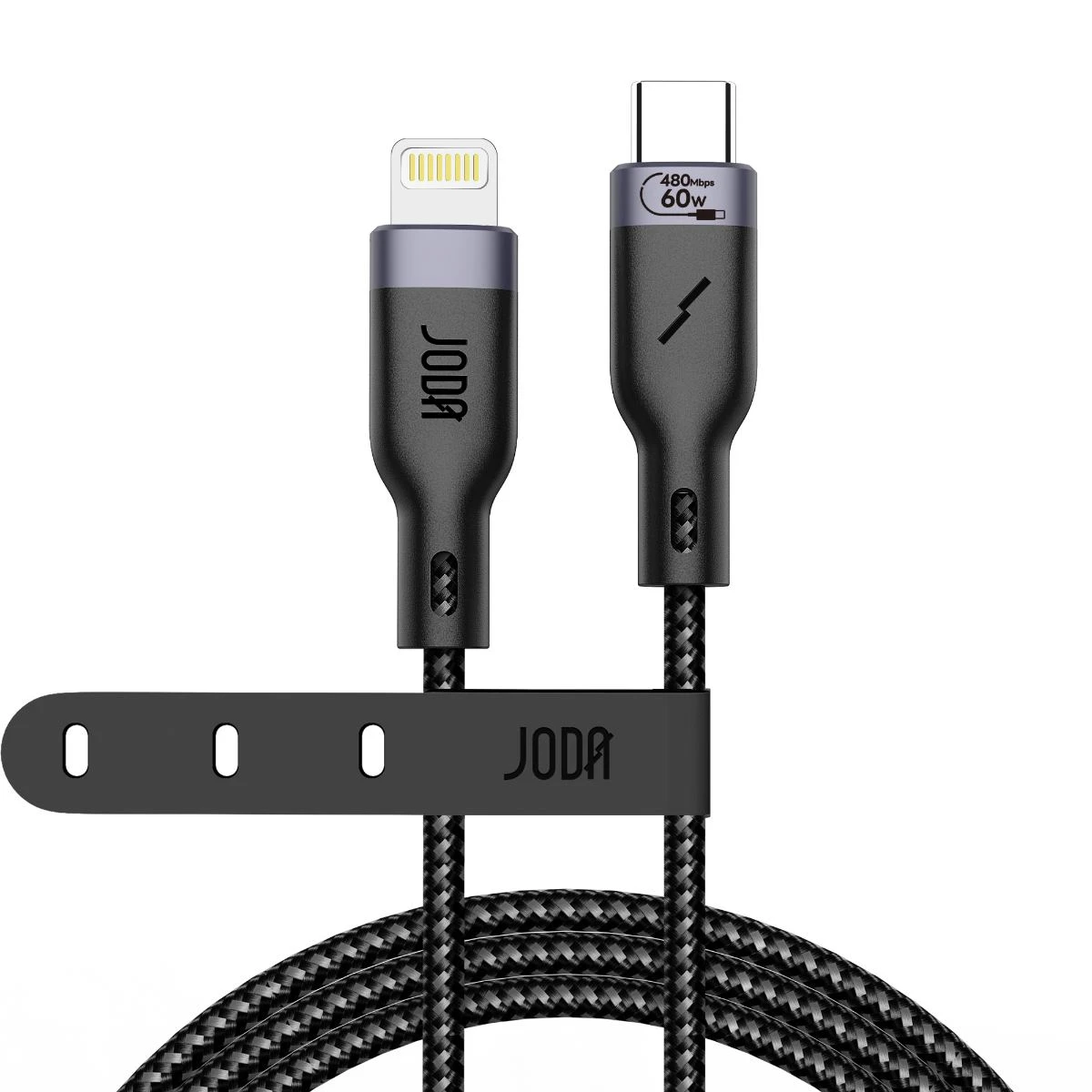Joda Cable Typec To Lightning Nylon Braided  Black 60W  1M
