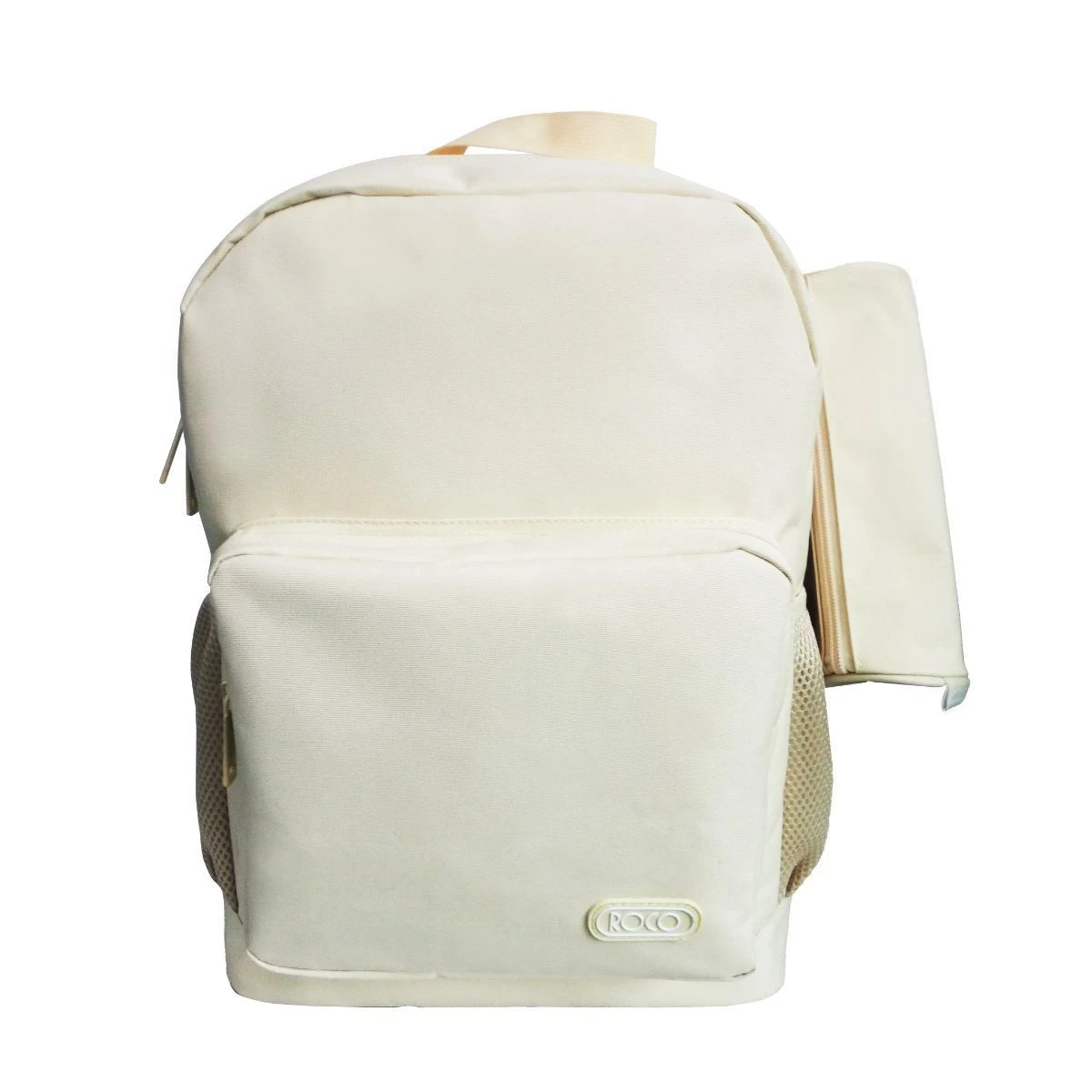 Roco Bag Backpack With Pencil Case 17 inch Beige