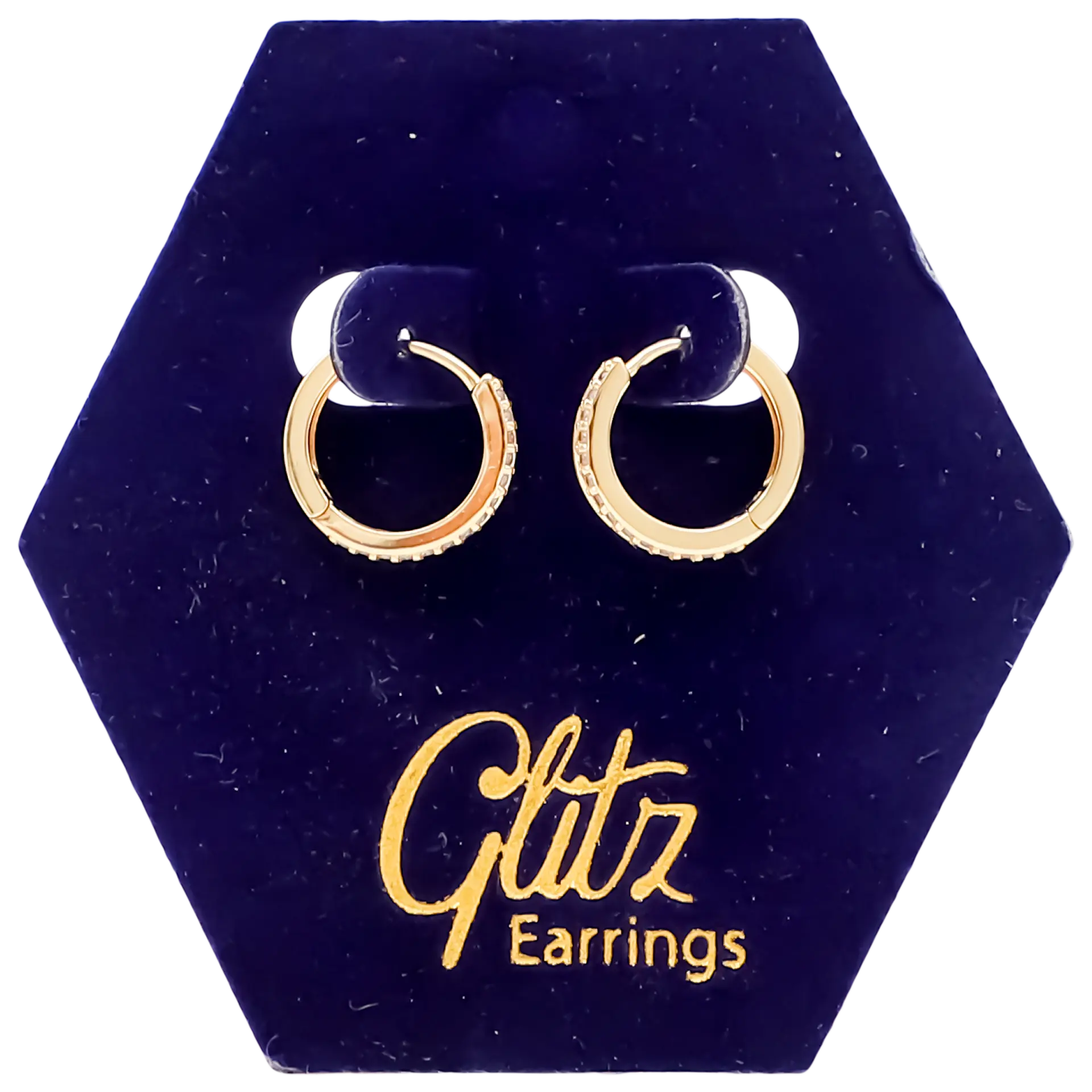 Glitz Earrings 18K Rose Gold Plated Medium Circular - view 3
