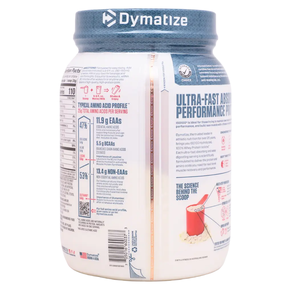 Dymatize Iso 100 Protein Powder Strawberry Flavour 610 gm - view 2