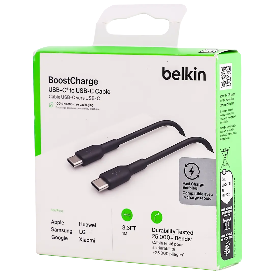 Belkin boostcharge usb c to usb c cable 1m black 60w black - view 2