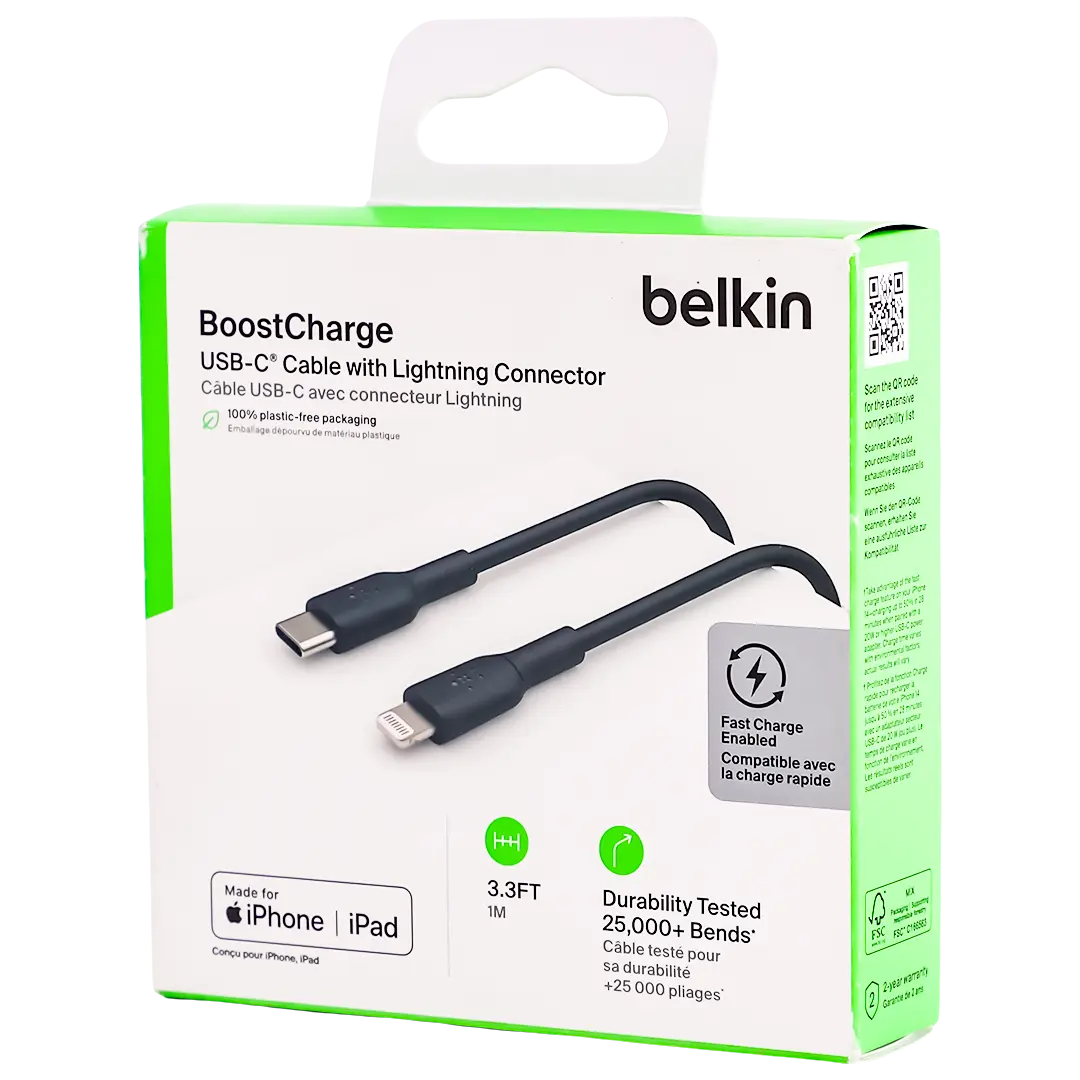 Belkin boost charge lightning to usb c cable 1m black - view 2