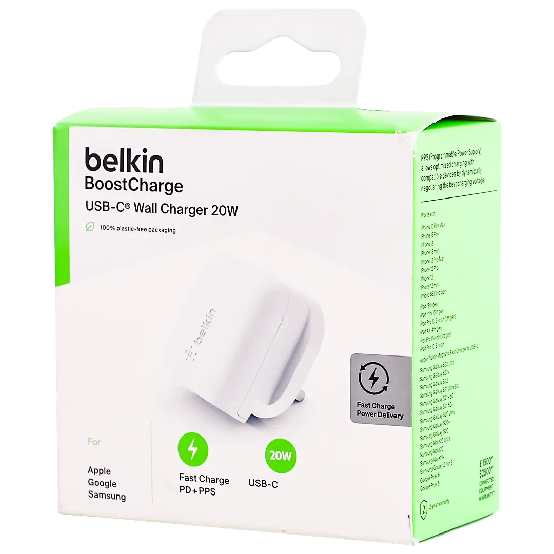 Belkin boostcharge pd 20w usb c wall charger white - view 2