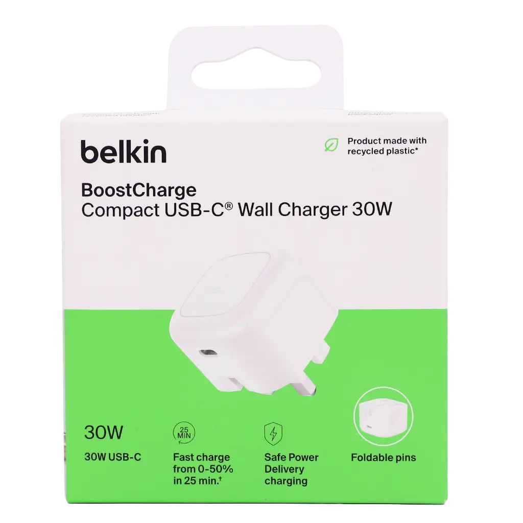 Belkin 30w usb c cube wall charger with pps white - view 3