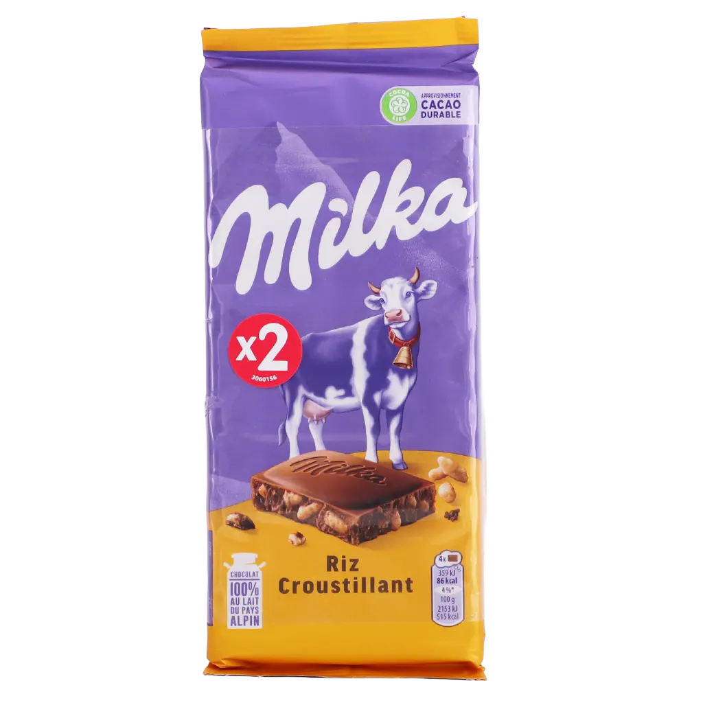 Milka Milk Chocolate with Crispy Rice Filling 100 gm - view 2