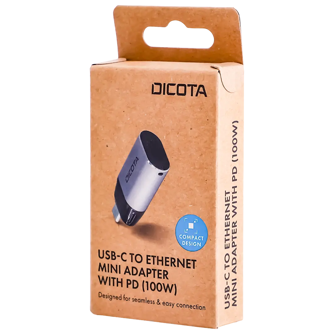 Dicota USB-C to Ethernet Mini Adapter with PD (100W)  - view 1