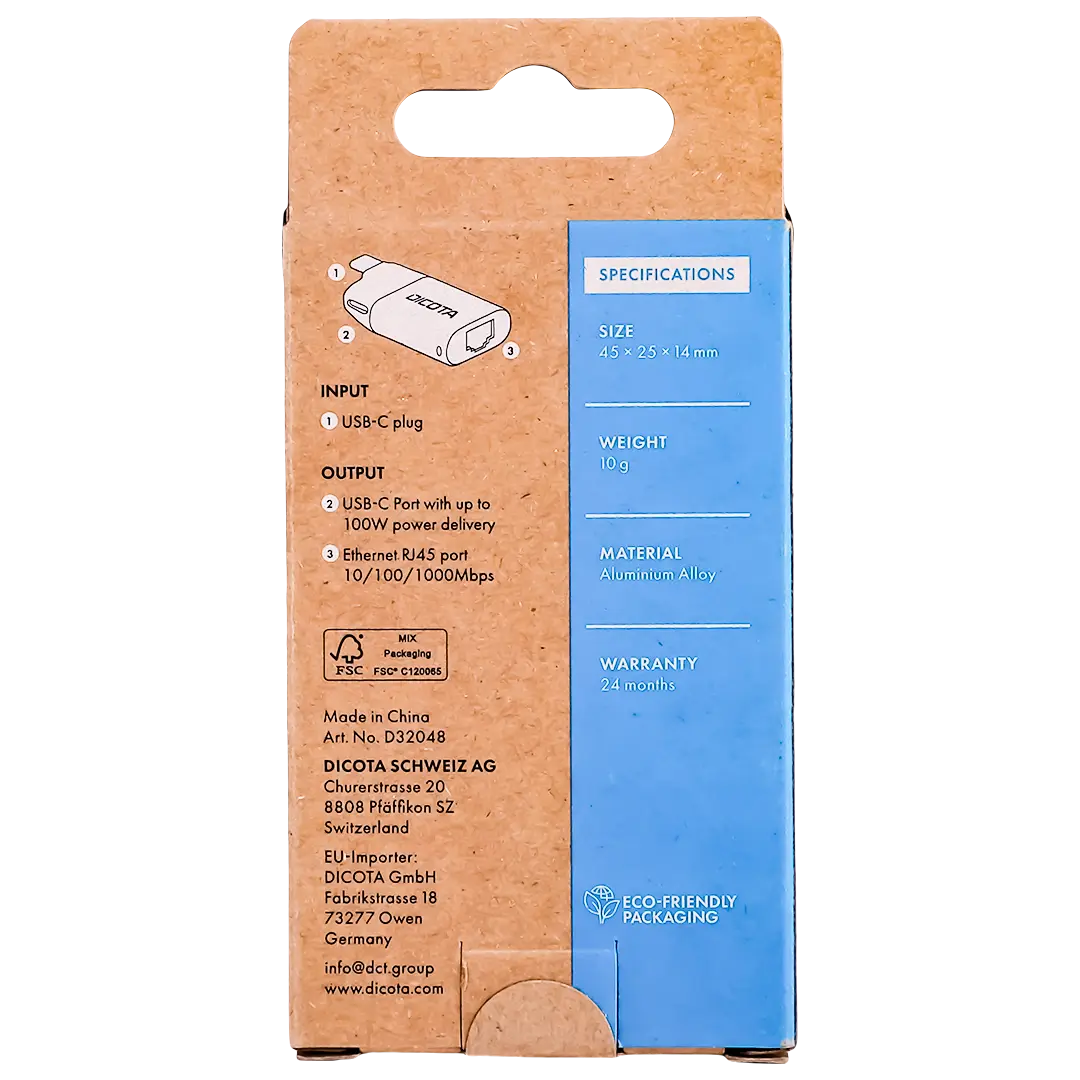 Dicota USB-C to Ethernet Mini Adapter with PD (100W)  - view 3