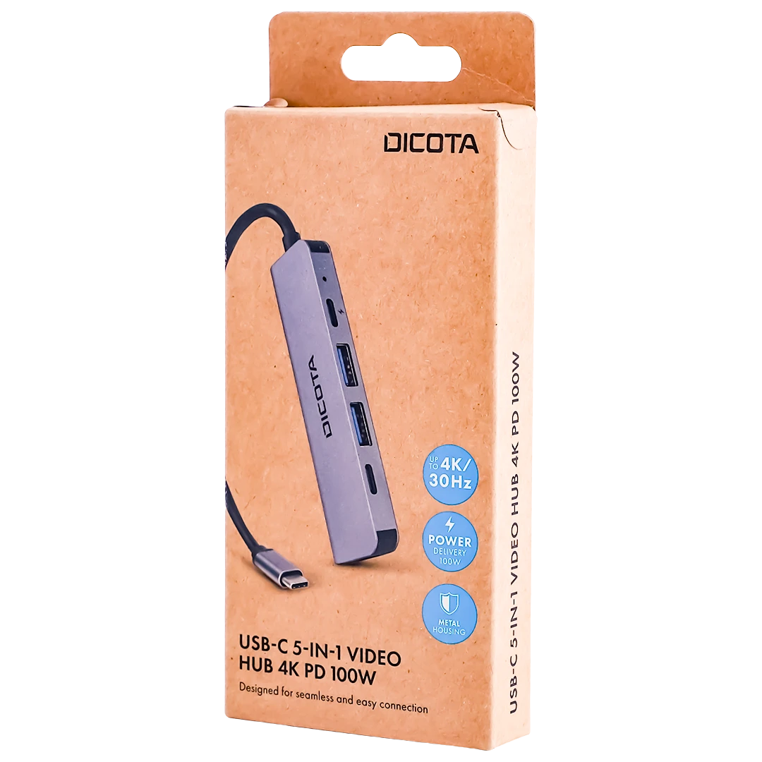 Dicota USB-C 5-in-1 Video Hub 4K PD 100W  
