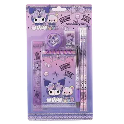 Kuromi Set Stationery 7 In 1  Purple  