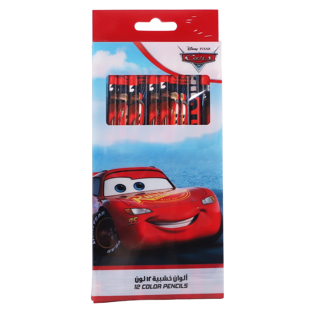 Cars Colored Pencils Wooden 12 Colors   