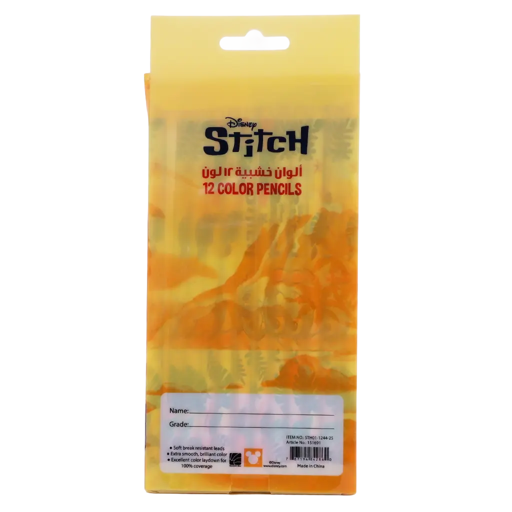 Stitch Colored Pencils Wooden 12 Colors    - view 2