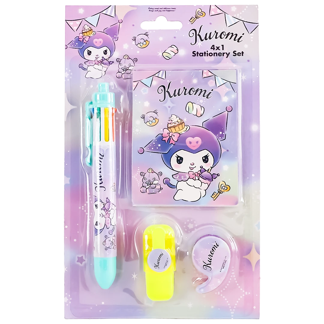 Kuromi Stationery Set 4 in 1  