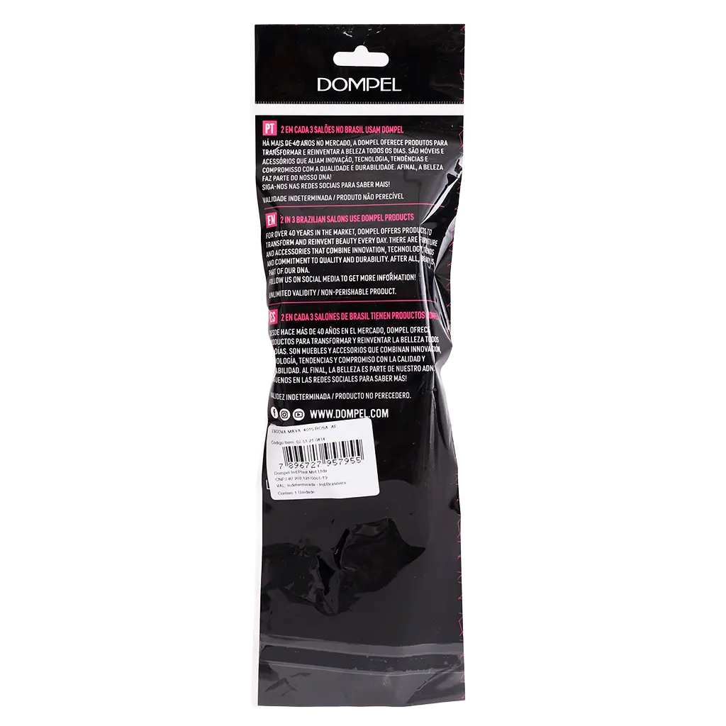 Dompel Silicon Brush All Hair Types Pink - view 3