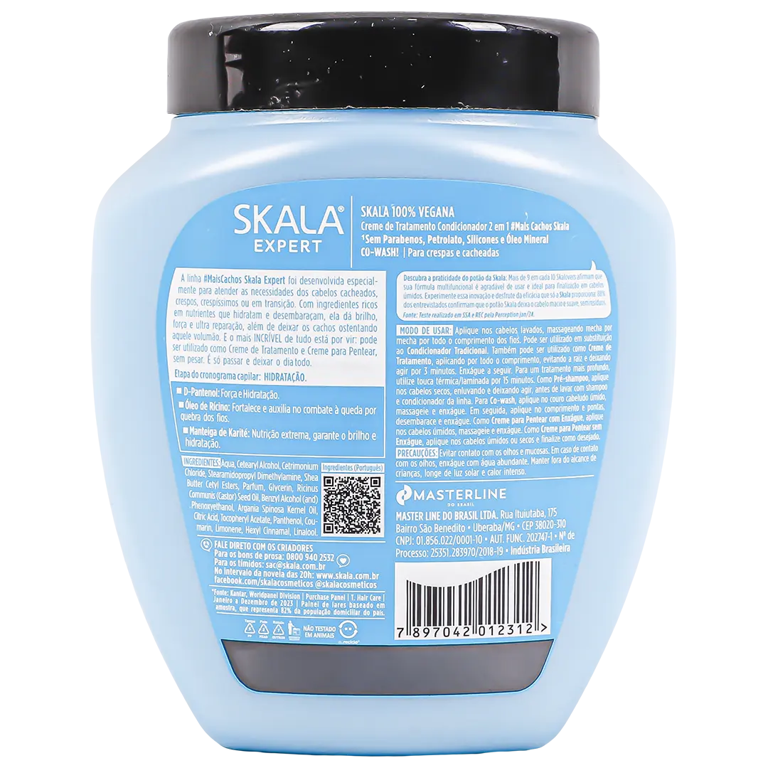 Skala Mais Cachos Cream With Depanthenol Shea Butter And Castor Oil 1000 gm - view 2