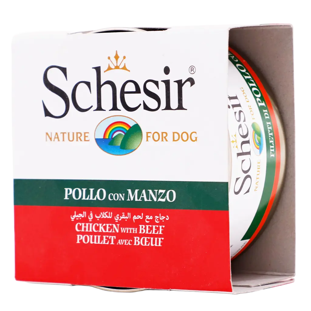 Schesir Dog Chicken Fillets With Beef Jelly Can 150 gm - view 1