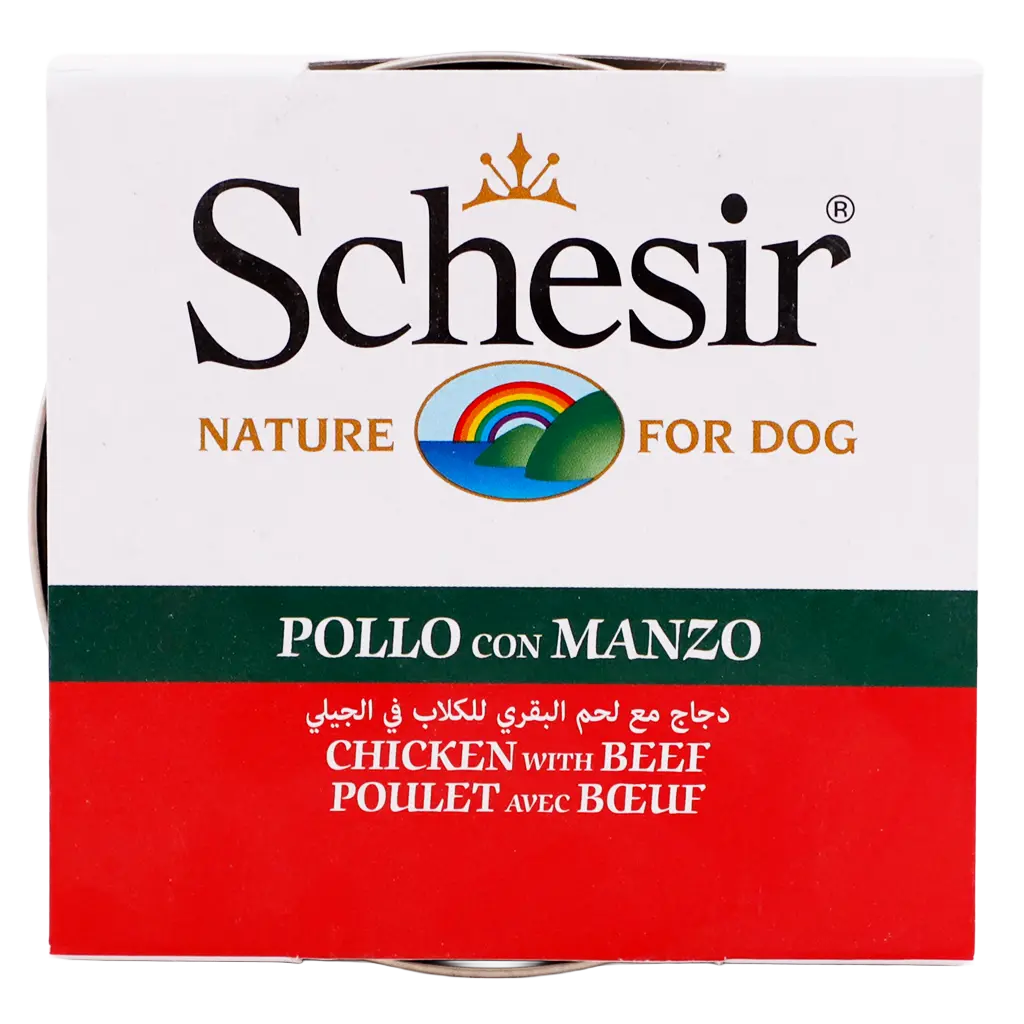 Schesir Dog Chicken Fillets With Beef Jelly Can 150 gm - view 2