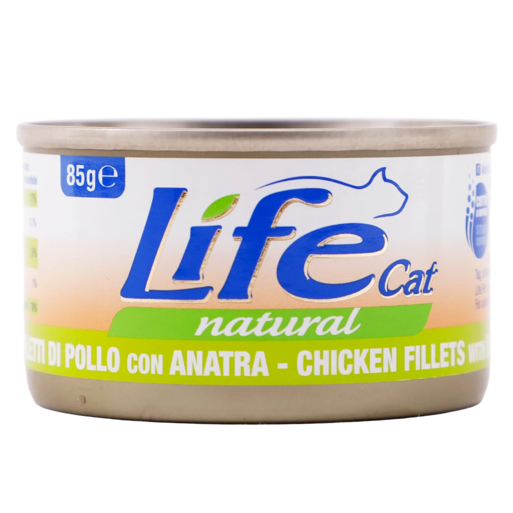 Life Cat Chicken Fillet With Duck Canned Cat Food 85 gm