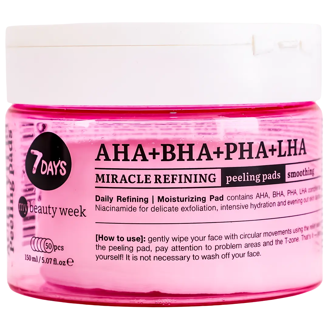 7Days Miracle Refining Peeling Pads For Face Aha + Bha + Pha + Lha 50 Pcs - view 1