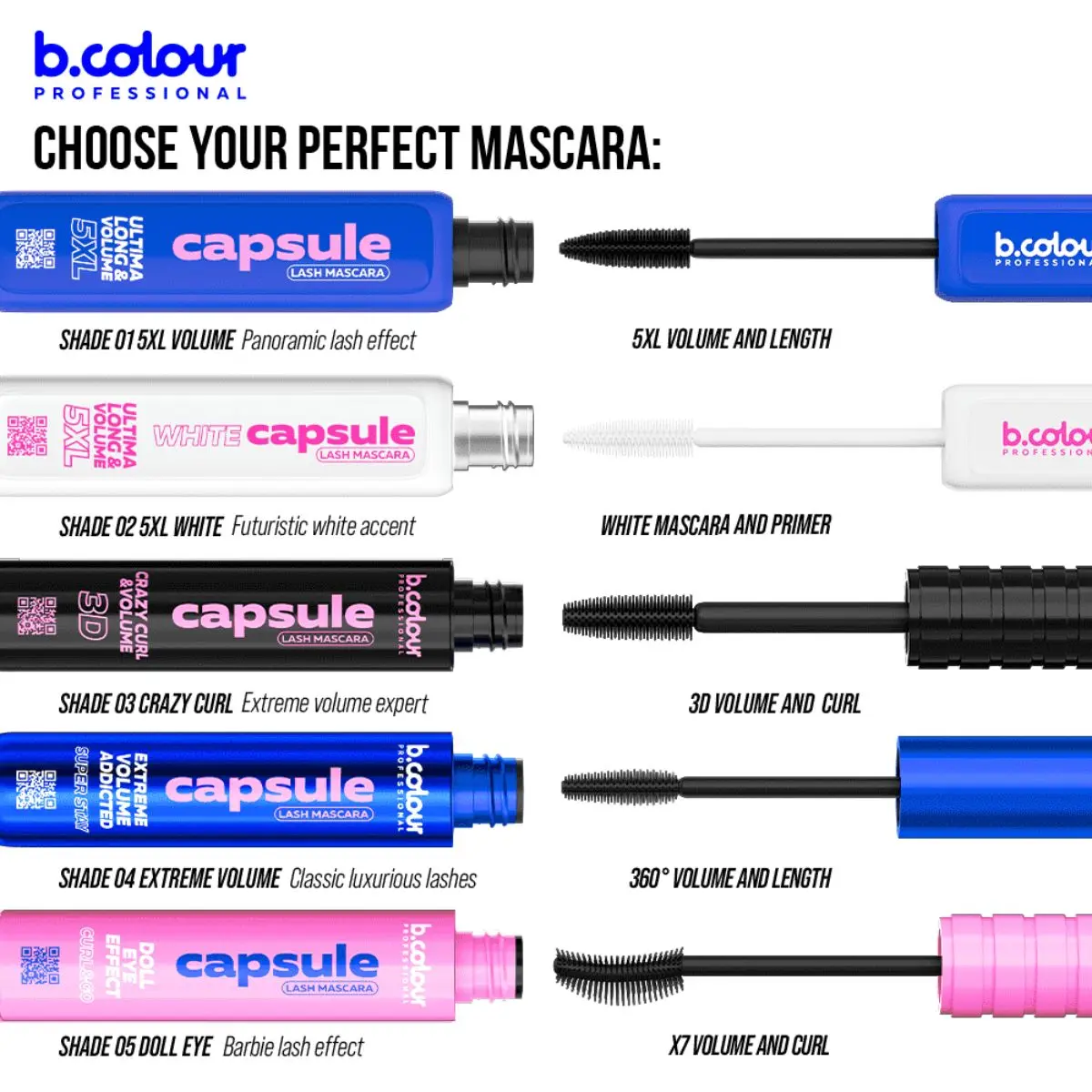 7Days B.Colour Pro Capsule Superstay Black Lash Mascara 01 5Xl Volume - view 5