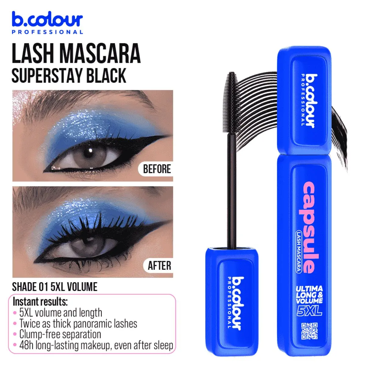 7Days B.Colour Pro Capsule Superstay Black Lash Mascara 01 5Xl Volume - view 8