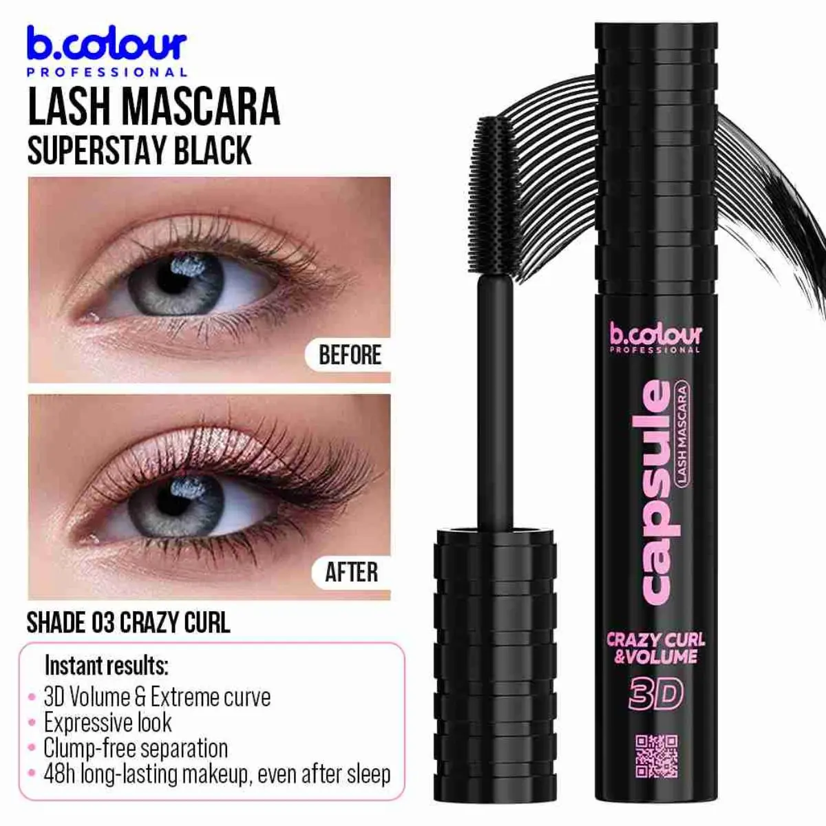 B.Colour Pro Capsule Superstay Black Lash Mascara 03 Crazy Curl - view 7