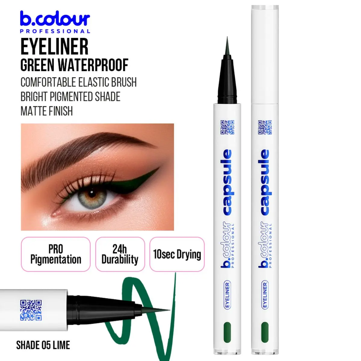 7Days B.Colour Pro Capsule Waterproof Eyeliner 05 Lime - view 6