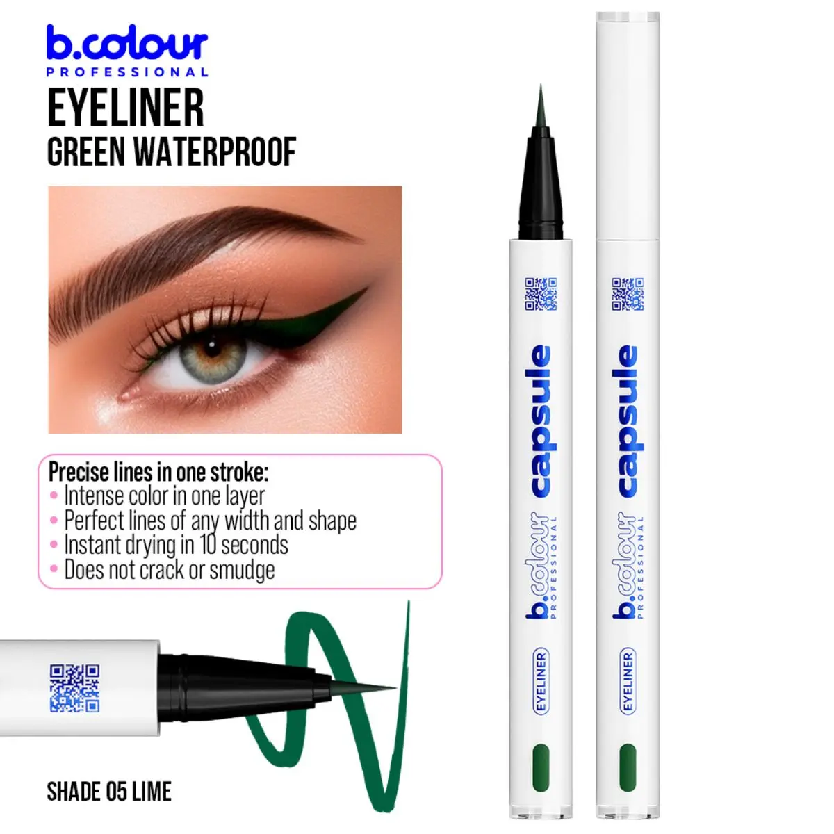 7Days B.Colour Pro Capsule Waterproof Eyeliner 05 Lime - view 7