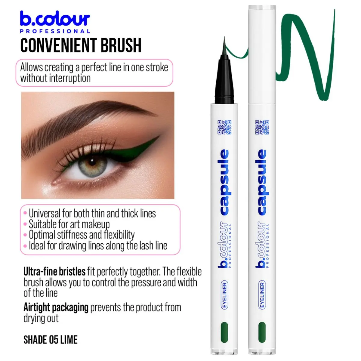 7Days B.Colour Pro Capsule Waterproof Eyeliner 05 Lime - view 8