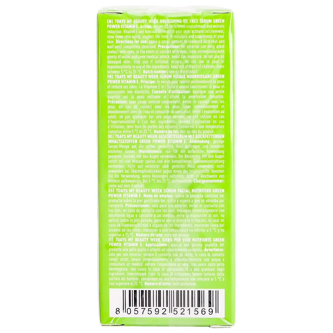 7Days Nourishing Oil Face Serum green Power Vitamin E 20 ml - view 4