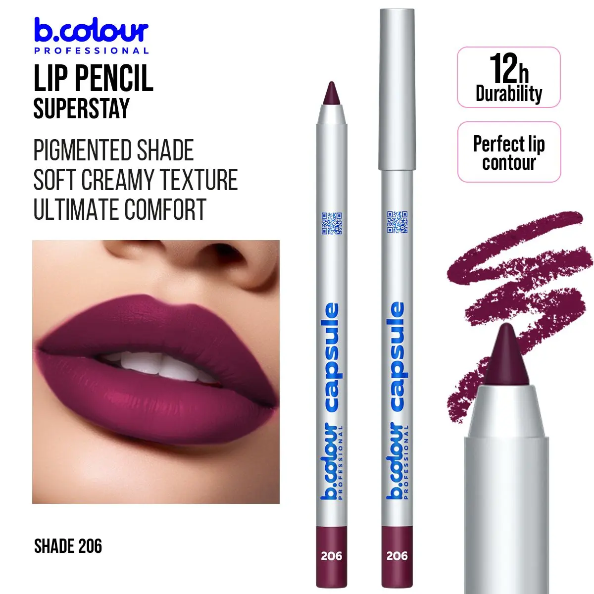 B.Colour Pro Capsule Superstay Lip Pencil 206 - view 2