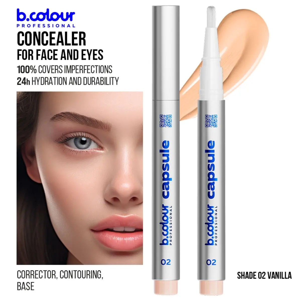 7Days B.Colour Pro Capsule Hydrating Face And Eyes Concealer 02 Vanilla - view 4
