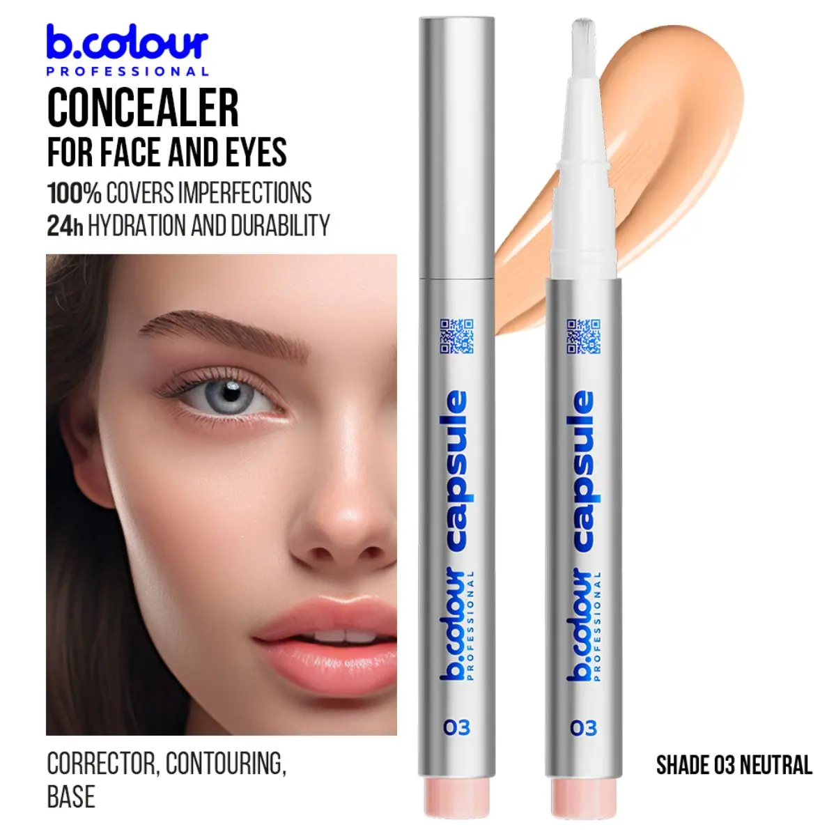 7Days B.Colour Pro Capsule Hydrating Face And Eyes Concealer 03 Neutral - view 2