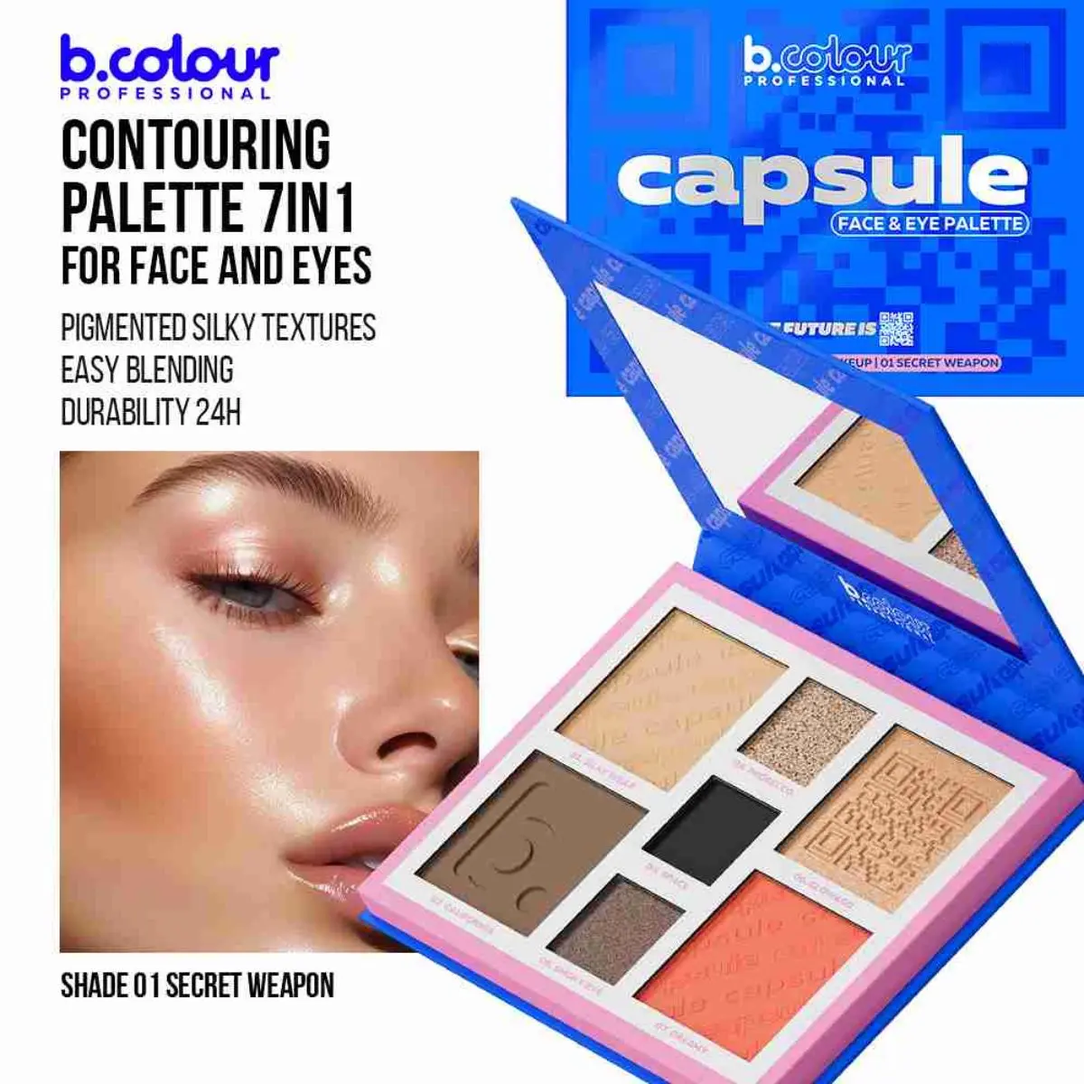 7Days B.Colour Pro Capsule Contouring Face And Eyes Palette 01 Secret Weapon - view 5