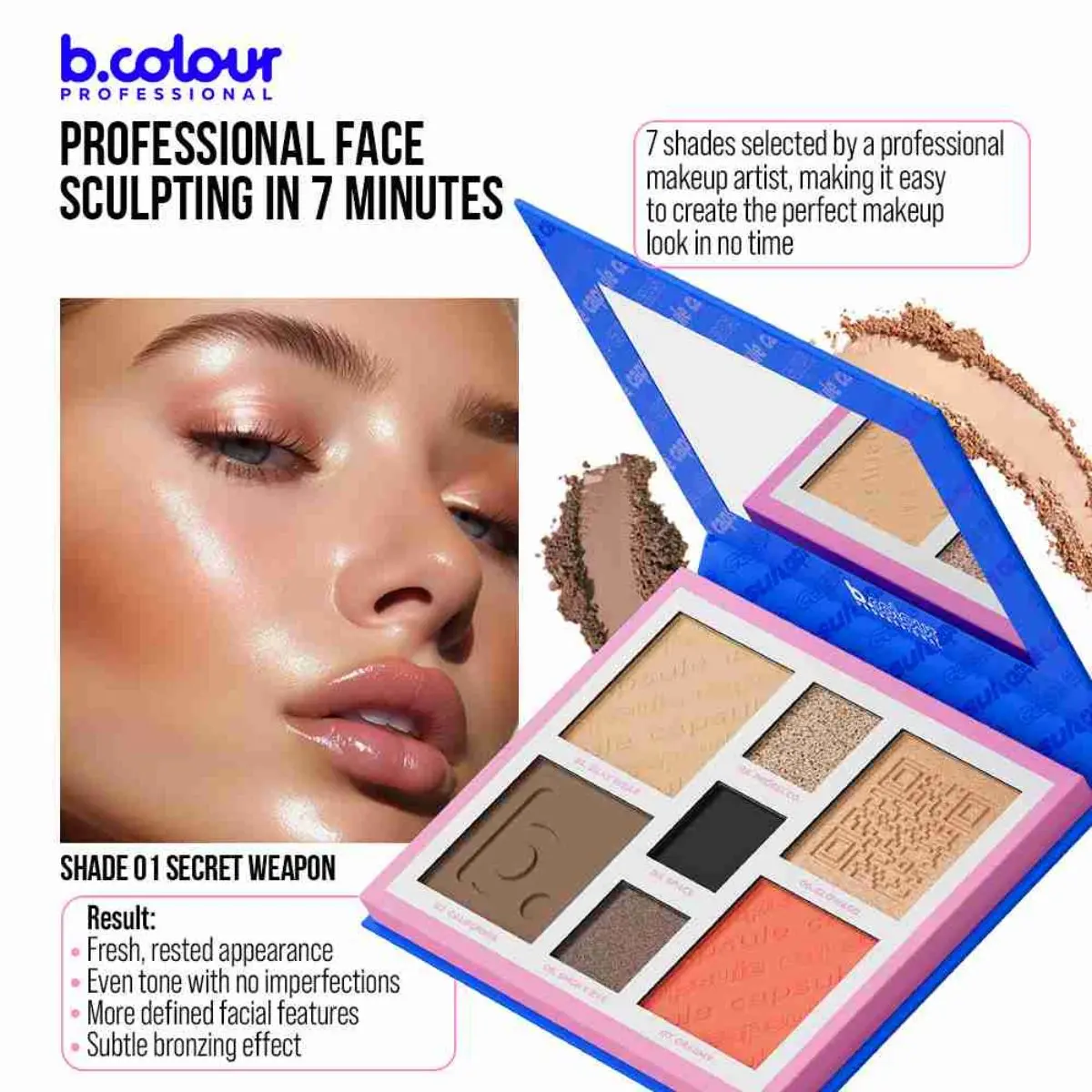 7Days B.Colour Pro Capsule Contouring Face And Eyes Palette 01 Secret Weapon - view 8