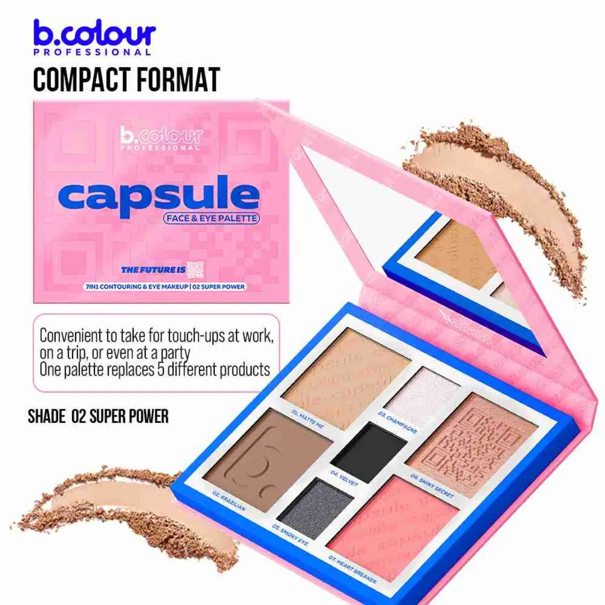 7Days B.Colour Pro Capsule Contouring Face And Eyes Palette 02 Super Power - view 10