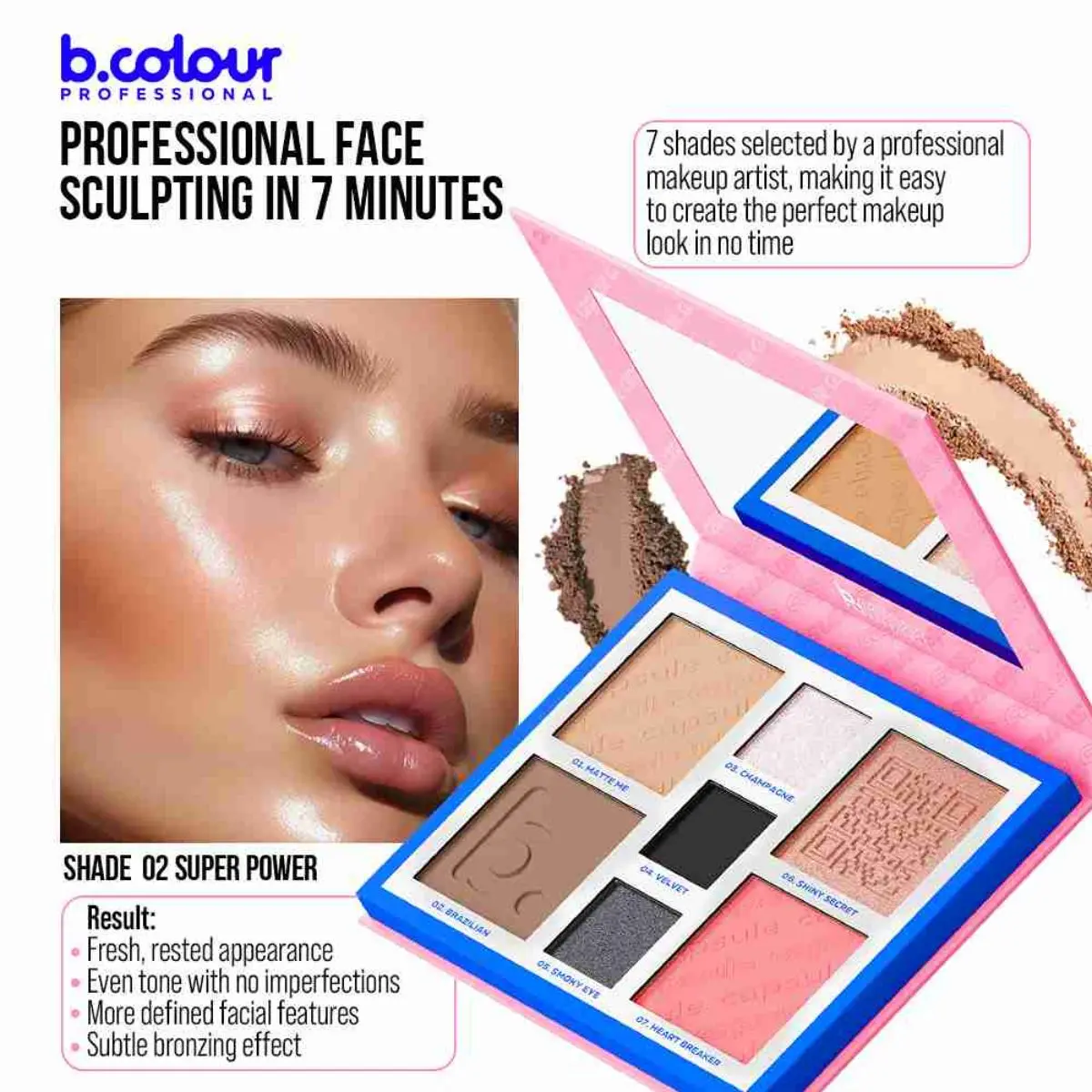7Days B.Colour Pro Capsule Contouring Face And Eyes Palette 02 Super Power - view 9