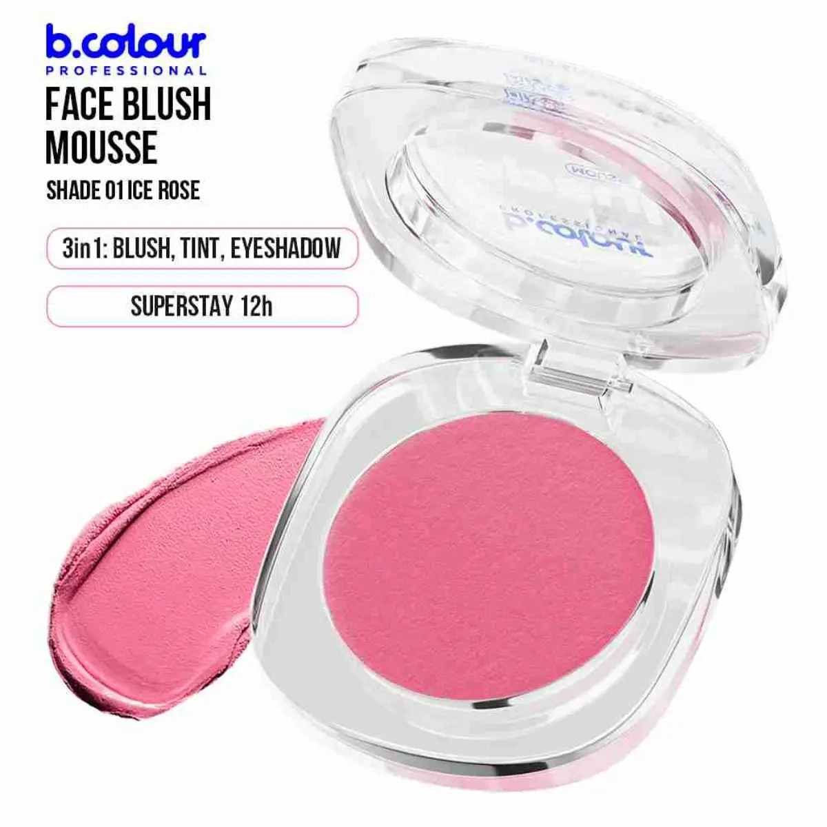 7Days B.Colour Pro Capsule Mousse Face Blush 01 Ice Rose - view 4