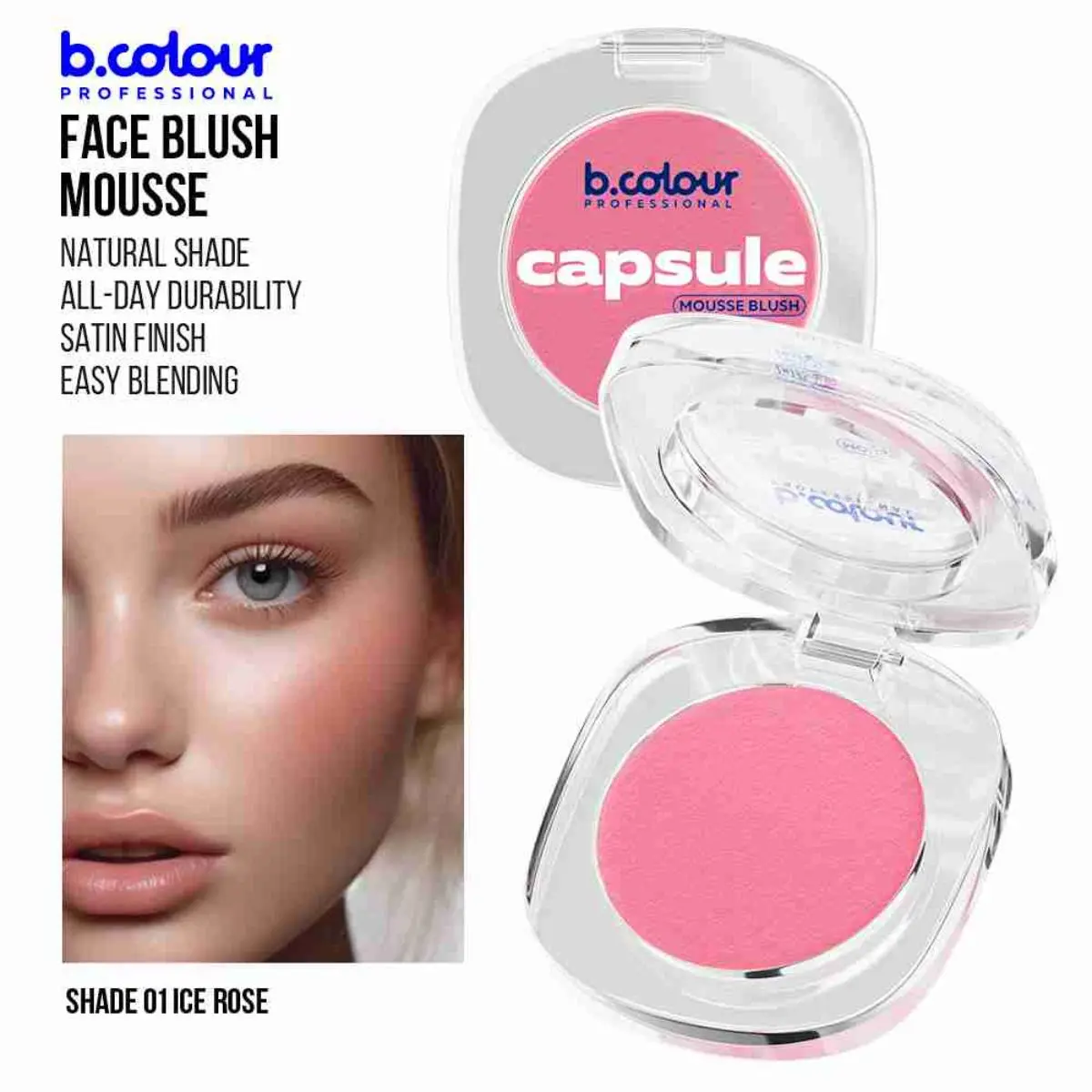 7Days B.Colour Pro Capsule Mousse Face Blush 01 Ice Rose - view 5