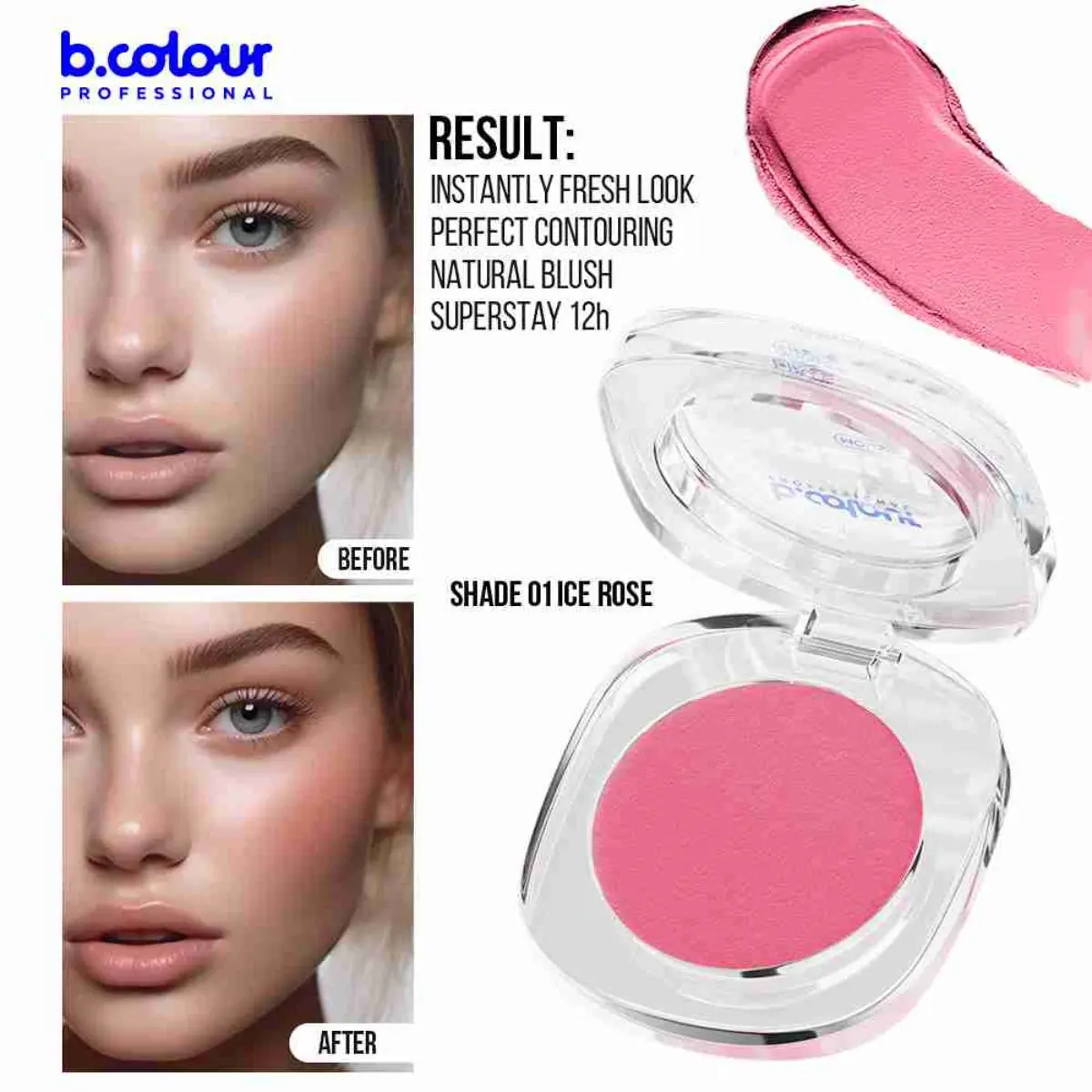 7Days B.Colour Pro Capsule Mousse Face Blush 01 Ice Rose - view 7